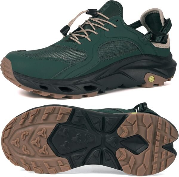 Mens Amphibious Water Shoes Outdoor Hiking Sandals Quick Dry Swim Beach Aqua Shoes Closed Toe Non-Slip for River Fishing Sailing Travel Camping Athletic