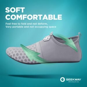 SEEKWAY Water Shoes Quick-Dry Aqua Socks Barefoot Slip-on for Beach Pool Swim River Yoga Lake Surf Women Men Black SK001 - Image 3