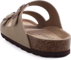 Unisex Cork Footbed Slide Sandal, Arch Support Summer Outdoor Sandals with Adjustable Buckle for Women and Men - Image 5