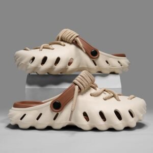 Men's Summer Mules Clogs, Lightweight and Soft with lace - up Design. Suitable for Home, outings and Beach, a Great Choice for Family Life. - Image 2