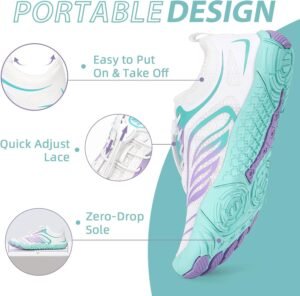 Hike Barefoot Water Shoes Women Men Footwear Wide Toe Quick-Dry Pro Barefoot Swim Beach Breathable Grounding Shoes Non-Slip Aqua Socks Shoe for Pool Walking Kayaking Hiking Surfing - Image 6