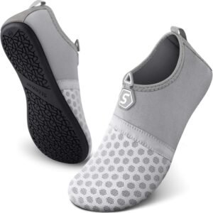 SEEKWAY Water Shoes Quick-Dry Aqua Socks Barefoot Slip-on for Beach Pool Swim River Yoga Lake Surf Women Men Black SK001