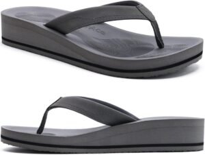 COFACE Flip Flops for Women With Comfortable Arch Support Ladies Fashion Platform Thong Sandals Soft Yoga Mat Sole For Beach/Indoor Outdoor