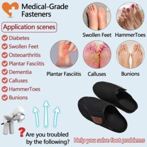 Diabetic Shoes,Edema Footwear,Shoes for Swollen Feet,Shoes for Wide Feet,Magic Stickers Adjustable Slippers,Shoes for Swollen Feet,Edema,Arthritis,Diabetic Slippers for Men or Women - Image 3