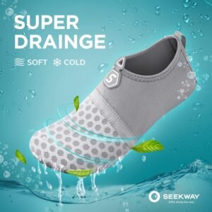 SEEKWAY Water Shoes Quick-Dry Aqua Socks Barefoot Slip-on for Beach Pool Swim River Yoga Lake Surf Women Men Black SK001 - Image 4