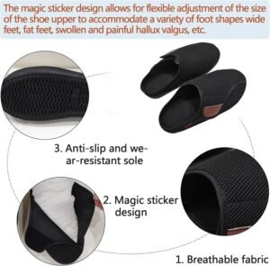 Diabetic Shoes,Edema Footwear,Shoes for Swollen Feet,Shoes for Wide Feet,Magic Stickers Adjustable Slippers,Shoes for Swollen Feet,Edema,Arthritis,Diabetic Slippers for Men or Women - Image 5