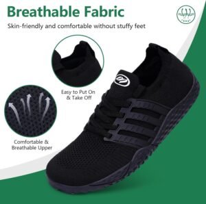 Hike Barefoot Shoes for Women Men Footwear, Minimalist Zero Drop Wide Toe Box Non-Slip Walking Sneakers, Lightweight Comfortable Casual Shoe Training Running Gym Fashion Sneakers - Image 4