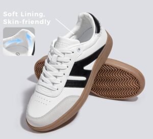 LUCKY STEP Women Classic Retro Gum Sole Fashion Sneakers Casual Tennis Skate Shoe Genuine Leather Walking Footwear Anti Slip Trainers - Image 3