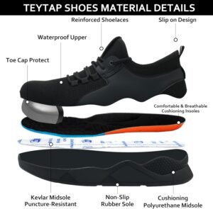 Steel Toe Work Shoes for Men Women丨Non Slip Waterproof Safety Sneakers - Image 8