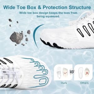 Hike Barefoot Water Shoes for Women Men Footwear, Quick Dry Wide Toe Box Pro Beach Swim Athletic Sports Shoes, Non-Slip Lightweight Aqua Shoe for Pool Hiking Walking Kayaking Diving Surfing - Image 5