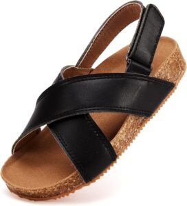 BMCiTYBM Toddler Boys Girls Sandals Open Toe Arch Support Slides Adjustable Straps Cork Footbed Slippers for Indoor Outdoor - Image 2