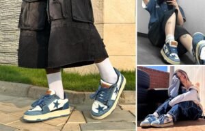 Aelfric Eden Sneakers Starry Climb Stars Casual All-Match Denim Skate Shoes Lace-up Sneaker - Image 2