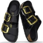 Project Cloud Genuine Leather Flat Sandals for Women 2025 Comfortable Beach Essentials Womens Sandals Memory Foam Vacation Essentials Slides for Women Footwear (Santorini)