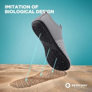 SEEKWAY Water Shoes Quick-Dry Aqua Socks Barefoot Slip-on for Beach Pool Swim River Yoga Lake Surf Women Men Black SK001 - Image 2