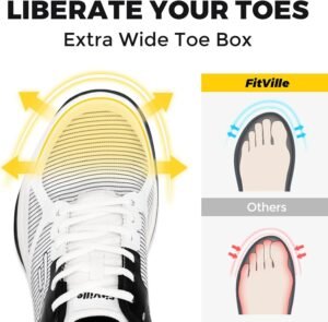 FitVille Extra Wide Pickleball Shoes for Men, All Court Tennis Sneakers Shoes with Arch Support - Image 2