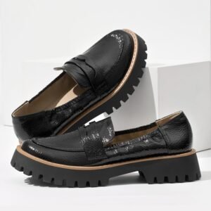 ZURIN Loafers for Women Platform Chunky Heel Loafers Lug Sole Penny Loafers Comfortable Womens Business Casual Shoes - Image 2