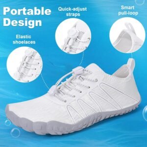 Hike Barefoot Shoes Women Men Footwear Wide Toe Quick-Dry Pro Barefoot Beach Swim Minimalist Grounding Shoes Breathable Non-Slip Grounded Footwear for Walking Kayaking Hiking Surfing - Image 2