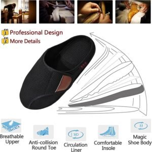 Diabetic Shoes,Edema Footwear,Shoes for Swollen Feet,Shoes for Wide Feet,Magic Stickers Adjustable Slippers,Shoes for Swollen Feet,Edema,Arthritis,Diabetic Slippers for Men or Women - Image 4