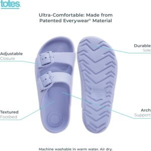 totes Women's Everywear Lightweight Waterproof Adjustable Double Buckle Slide Sandal - Image 2