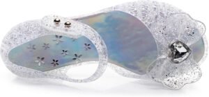 Princess Sandals Jelly Shoes for Girls, Snow Queen Little Girls Toddler Glitter Dress Flats with Bow Birthday Frozen Inspired Party Cosplay Costumes - Image 5