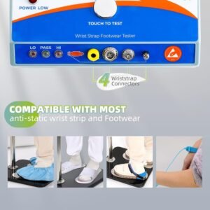 Anti Static Wrist Strap and Footwear Testers, Adjustable Whole Body Comprehensive Tester for Electro-Static Discharge Equiment Resistance Testing Meet The ANSI-ESD-S20.20 with Alarm (110V) - Image 5