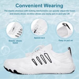 Hike Barefoot Water Shoes for Women Men Footwear, Quick Dry Wide Toe Box Pro Beach Swim Athletic Sports Shoes, Non-Slip Lightweight Aqua Shoe for Pool Hiking Walking Kayaking Diving Surfing - Image 2