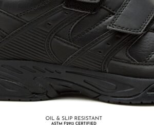 Avia Avi-Union II Strap Non Slip Shoes for Men, Hook and Loop Mens Walking Shoes with Memory Foam, Comfort Restaurant and Diabetic Shoes for Men - Black Wide or Extra Wide Width Safety Footwear - Image 3