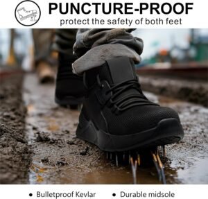 Steel Toe Work Shoes for Men Women丨Non Slip Waterproof Safety Sneakers - Image 3