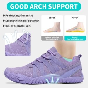 Barefoot Shoes Women Men Minimalist Zero Drop Wide Toe Box Water Shoes Hiking Barefoot Footwear Unisex Sneakers for Workout Cross-Trainer Walking Running Camping Beach Weightlifting Grounding Sport - Image 4