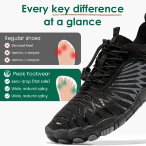 Barefoot Shoes for Women & Men – Minimalist Wide Toe Box Shoes for Natural Posture & Grounding (Black, US Footwear Size System, Adult, Men, Numeric, Wide, 9.5) - Image 5