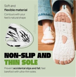 HF Signature Healthy & Non-Slip Breathable Barefoot Shoes, Flexible Lightweight Daily Wear Walking Shoes Unisex White/Blue - Image 7