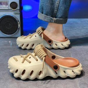 Men's Summer Mules Clogs, Lightweight and Soft with lace - up Design. Suitable for Home, outings and Beach, a Great Choice for Family Life. - Image 5
