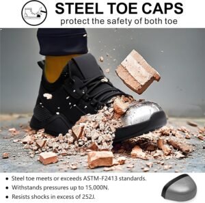 Steel Toe Work Shoes for Men Women丨Non Slip Waterproof Safety Sneakers - Image 2