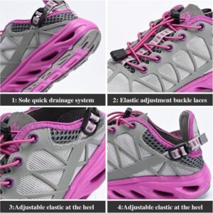 Queday Men's Women's Amphibious Water Shoes Closed Toe Hiking Sandals Summer Outdoor Water Sandal Non-Slip River Shoes Quick Drying - Image 5